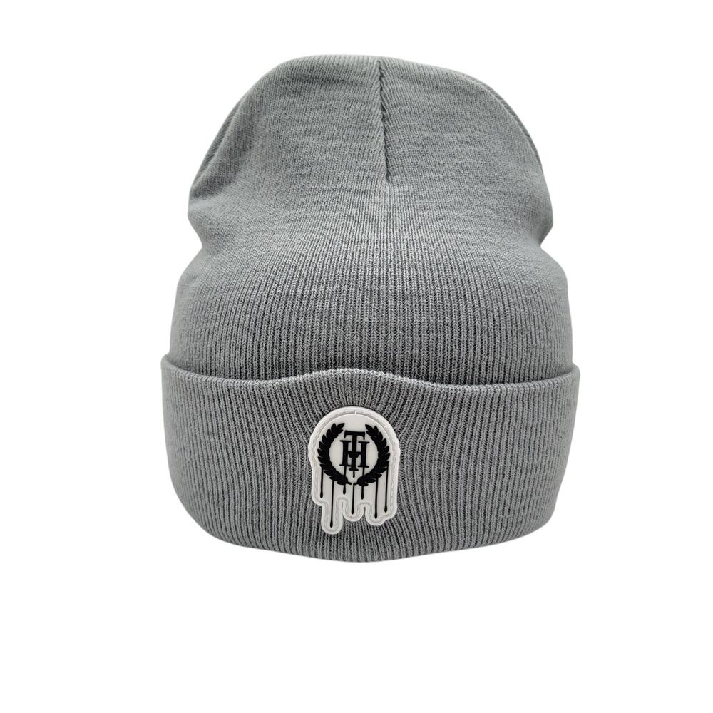 The Hideout Clothing THC Essentials Grey Beanie Knit Hat Drip Logo Unisex NWT